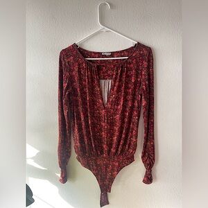 intimately Free People Floral Long Sleeve Bodysuit